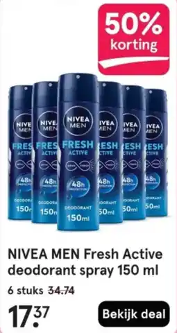 Etos NIVEA MEN Fresh Active deodorant spray aanbieding