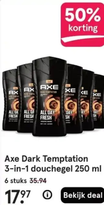Etos Axe Dark Temptation 3 in 1 douchegel aanbieding