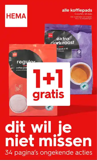HEMA alle koffiepads aanbieding