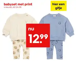 HEMA babyset met print aanbieding