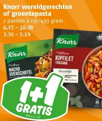 Poiesz Knorr wereldgerechten of groentepasta aanbieding