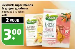 Poiesz Pickwick super blends & ginger goodness aanbieding