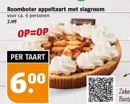 Poiesz Roomboter appeltaart met slagroom aanbieding