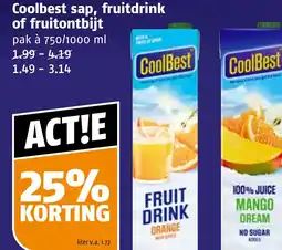 Poiesz Coolbest sap, fruitdrink of fruitontbijt aanbieding
