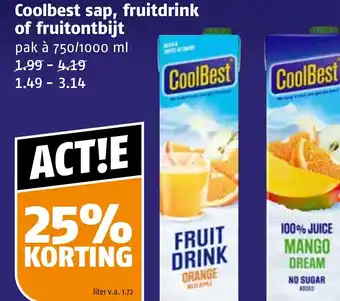 Poiesz Coolbest sap, fruitdrink of fruitontbijt aanbieding