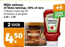 Poiesz Wijko satésaus of Heinz ketchup, 50% of zero aanbieding