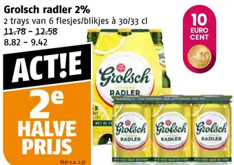 Poiesz Grolsch radler 2% aanbieding