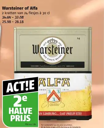 Poiesz Warsteiner of Alfa aanbieding