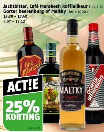 Poiesz Jachtbitter, Café Marakesh koffielikeur Gorter beerenburg of Maltky aanbieding