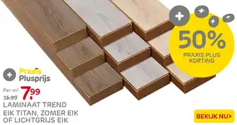 Praxis Laminaat trend eik titan, zomer eik of lichtgrijs eik aanbieding