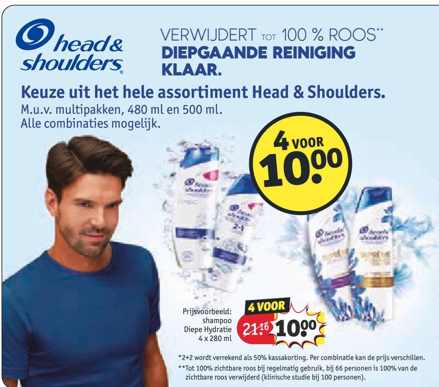 Keuze uit het hele assortiment Head & Shoulders. 4 x 280 ml aanbieding bij Kruidvat