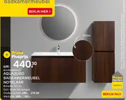 Praxis Aquazuro badkamermeubel notelaar aanbieding