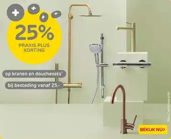 Praxis Op kranen en douchesets aanbieding
