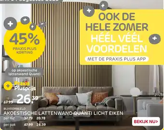 Praxis Akoestische lattenwand quanti licht eiken aanbieding