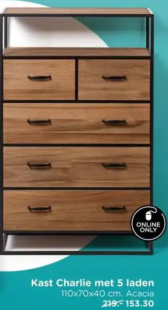 Xenos Kast Charlie met 5 laden aanbieding