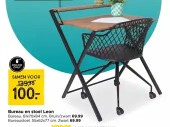 Xenos Bureau en stoel Leon aanbieding