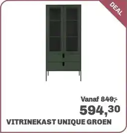 Trendhopper Vitrinekast Unique groen aanbieding