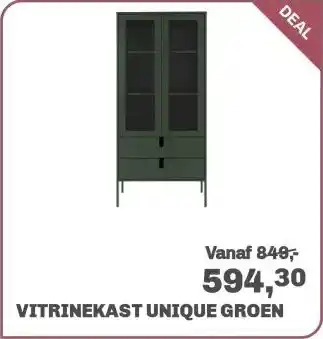 Trendhopper Vitrinekast Unique groen aanbieding