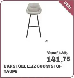 Trendhopper Barstoel Lizz 80cm stof Taupe aanbieding