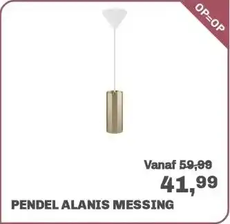 Trendhopper Pendel Alanis messing aanbieding