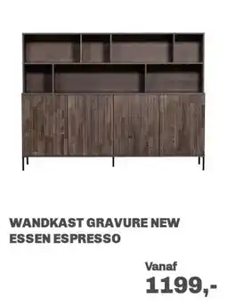 Trendhopper Wandkast Gravure New Essen Espresso aanbieding