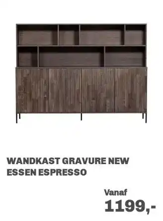 Trendhopper Wandkast Gravure New Essen Espresso aanbieding