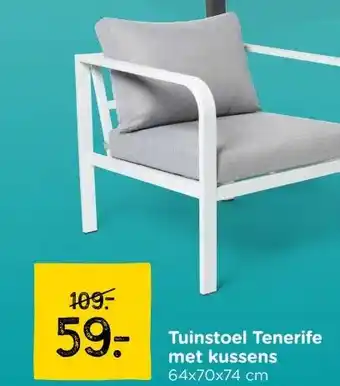 Xenos Tuinstoel Tenerife met kussens aanbieding