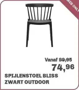 Trendhopper Spijlenstoel Bliss Zwart Outdoor aanbieding