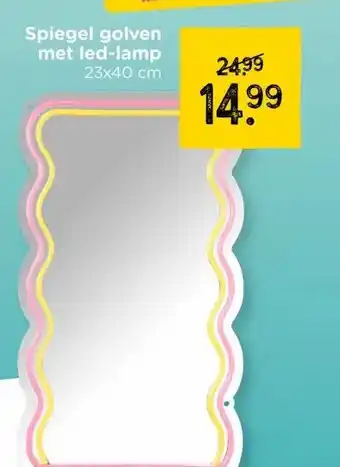 Xenos Spiegel golven met led-lamp aanbieding