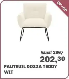 Trendhopper Fauteuil Dozza Teddy wit aanbieding