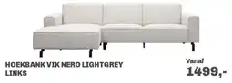 Trendhopper Hoekbank Vik Nero Lightgrey Links aanbieding