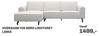 Trendhopper Hoekbank Vik Nero Lightgrey Links aanbieding
