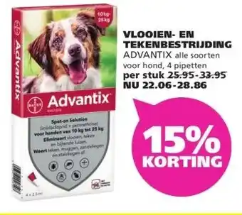 Ranzijn VLOOIEN- EN TEKENBESTRIJDING ADVANTIX aanbieding