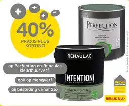 Praxis Op perfection en renaulac kleurmuurverf aanbieding
