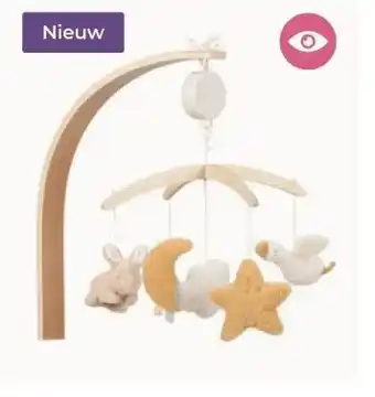 Prenatal Little Dutch muziekmobiel newborn naturals bunny aanbieding