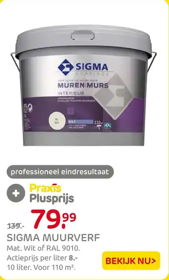 Praxis Sigma muurverf aanbieding