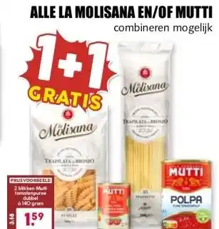MCD Supermarkt ALLE LA MOLISANA EN/OF MUTTI aanbieding