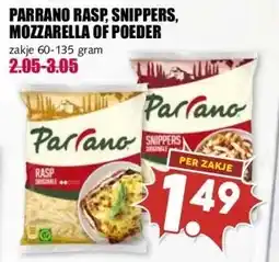 MCD Supermarkt PARRANO RASP, SNIPPERS, MOZZARELLA OF POEDER aanbieding