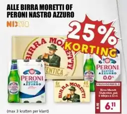 MCD Supermarkt ALLE BIRRA MORETTI OF PERONI NASTRO AZZURO aanbieding