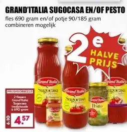 MCD Supermarkt GRAND'ITALIA SUGOCASA EN/OF PESTO aanbieding