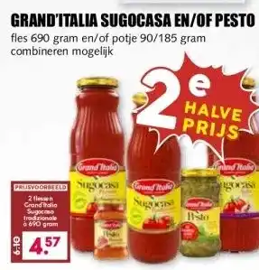 MCD Supermarkt GRAND'ITALIA SUGOCASA EN/OF PESTO aanbieding