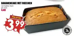 MCD Supermarkt BANANENCAKE MET ROZIJNEN aanbieding