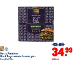 Makro Metro Premium Black Angus runderhamburgers aanbieding