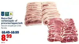 Makro Metro Chef varkensspek- of procureurlappen bulk aanbieding