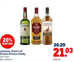 Makro Jameson, Grant's of Famous Grouse whisky aanbieding