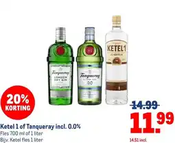 Makro Ketel 1 of Tanqueray incl. 0.0% aanbieding
