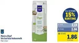 Makro Metro Chef bio barista kokosmelk aanbieding