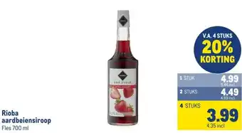 Makro Rioba aardbeiensiroop aanbieding