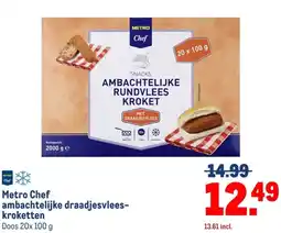 Makro Metro Chef ambachtelijke draadjesvlees- kroketten aanbieding