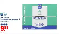 Makro Metro Chef hamburgers voorgegaard aanbieding